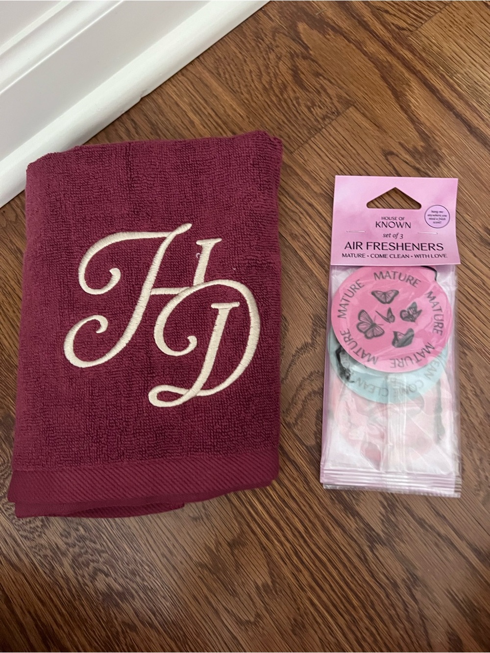 Hilary Duff Lucky Me Tour Vip Maroon Towel and set of air fresheners